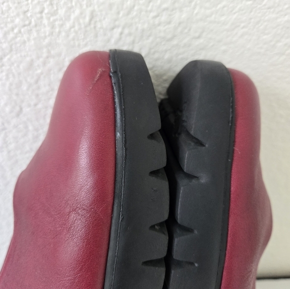 Wonders Fly Classic Leather Wedge Pumps Loafer Burgundy Size 39 Or US 9 - Picture 16 of 16